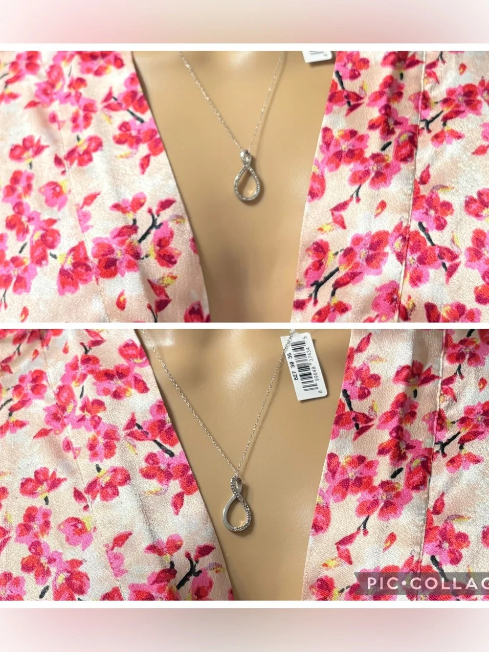 Charles Winston Made in Italy 925 Diamond Infinity Necklace NWT